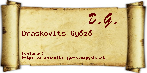 Draskovits Győző névjegykártya