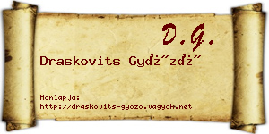 Draskovits Győző névjegykártya